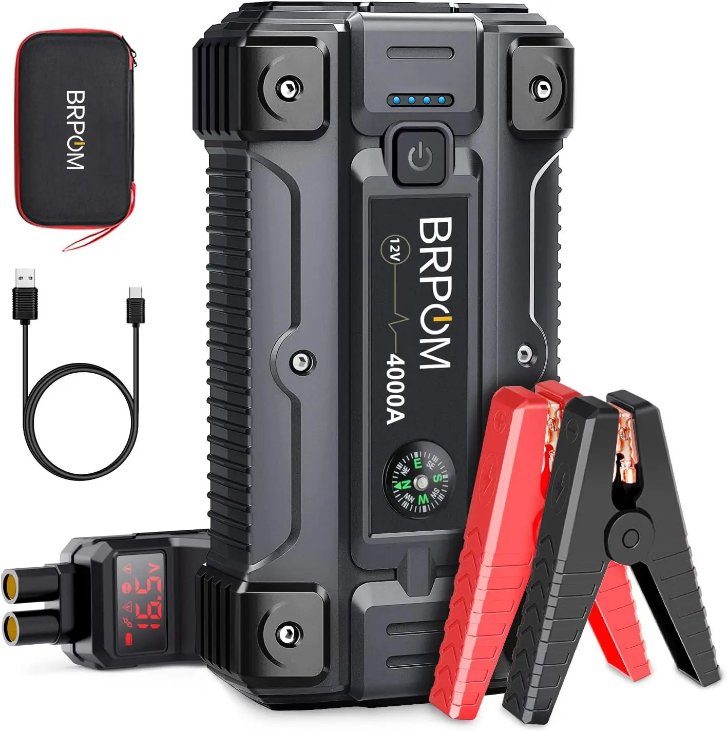 Booster Batterie Voiture Tyonto 5000A, 26800mAh - Démarre Jusqu'à 8L Essence/6.5L Diesel - Power Bank USB, Lampe LED, écran LCD