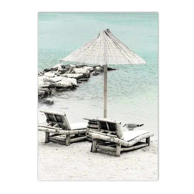 thumbnail image 1 of Pósteres de conchas de playa y océano tropical de verano, arte de pared con paisaje, impresiones de pintura en lienzo, imágenes estéticas, decoración del hogar para sala de estar, 1 of 5