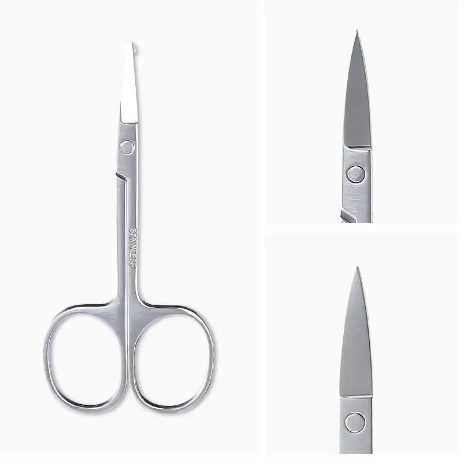 1PC Eyebrow Nose Hair Scissors For Women Men 3 Styles Multi-purpose Manicure Facial Trimming Small Nail Makeup Beauty Tools 2