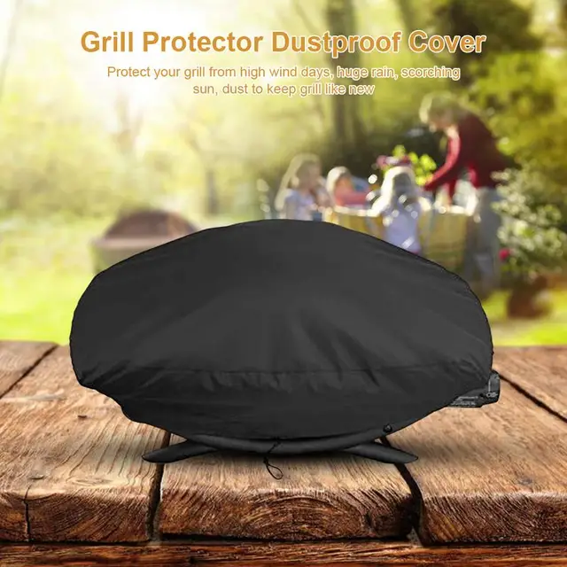Grill Takaró Vízálló Könnyű Porfedél A Weber Q1200-Hoz És Az 1000 Grill-Grill-Anti-Dust Időjárási Borítóhoz Húzózsinórral - Image 4