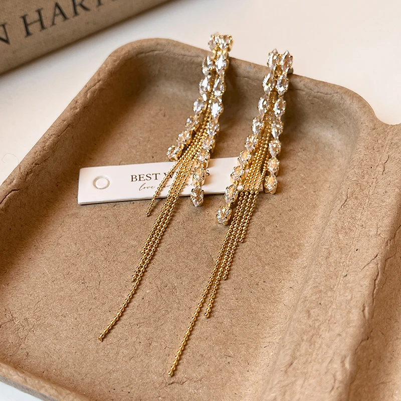 2025, neuer Stil, Pferdeauge, Zirkon, Metallquaste, lange Ohrringe, trendiger Schmuck, Modeaccessoires für europäische und amerikanische Damen – Detail 13