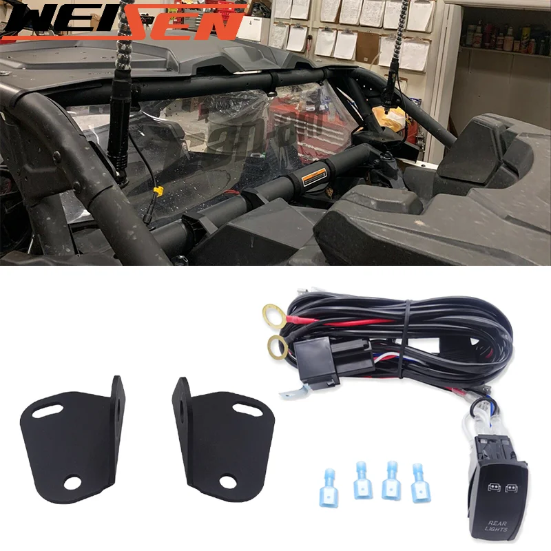 

Для 2017-UP Can-am Maverick X3, верхняя подсветка заднего хода B-Pillar Mount & Rocker Wire Kit с переключателем UTV Accessories