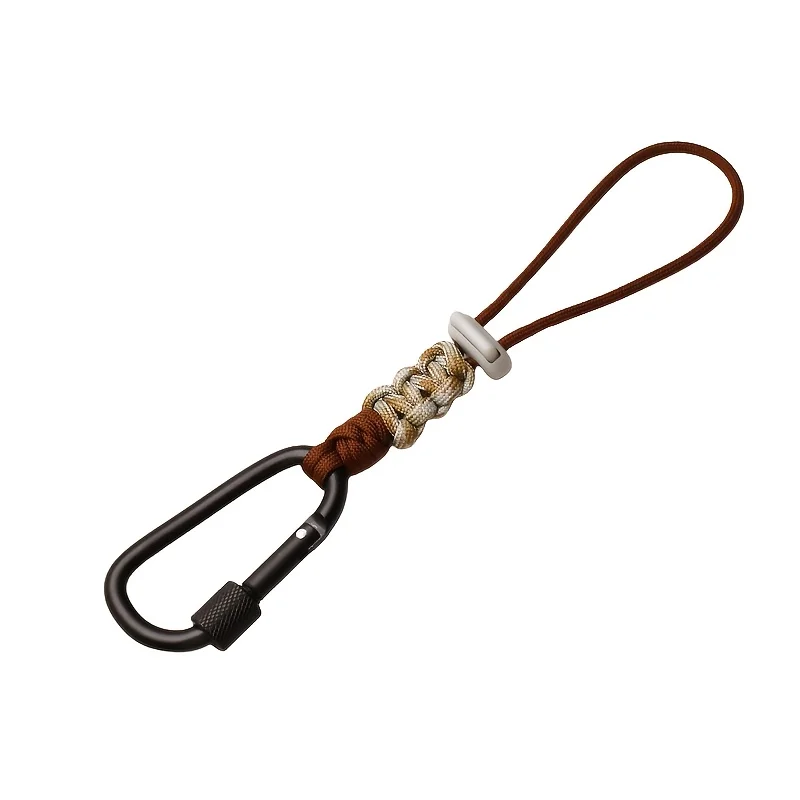 1 Stück Outdoor Wasserflaschenhalter Paracord-Haken Wanderrucksack Becherhalter Handgewebtes Schlüsselband Karabiner Zubehör Campingausrüstung – Detail 8
