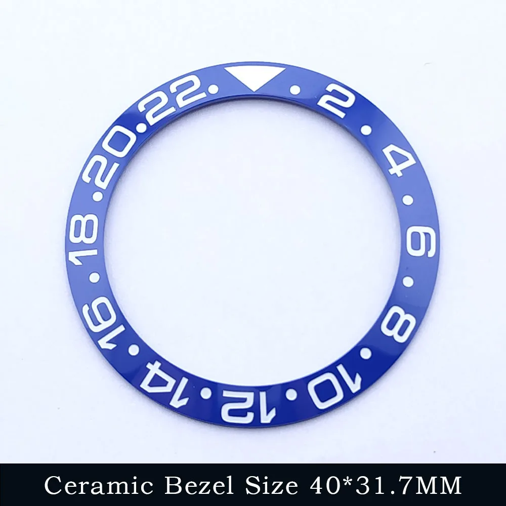 Elegant Sloping Blue-Green Luminous Ceramic Bezel Insert