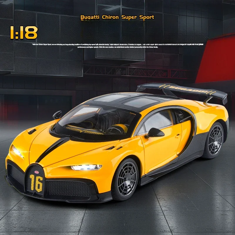 Big Size 1:18 Bugatti Chiron Supercar Model Colletable Miniature Voiture Home Decor Diecast Toy Vehicle Children Boy Toy Gift 3