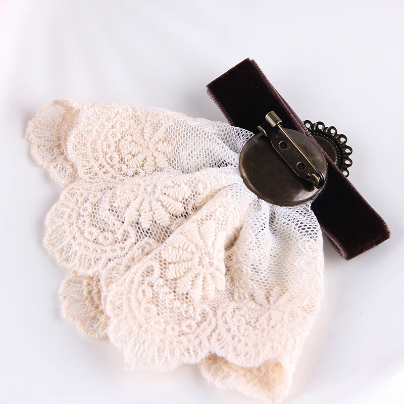 Elegant Lace Velvet Ribbon Bowknot Bronze Plated Queen Cameo Beauty Head Venetian Pearl Water Drop Women Brooch Lapel Pins Gifts metal brooch,enamel brooch,pearl beaded brooch