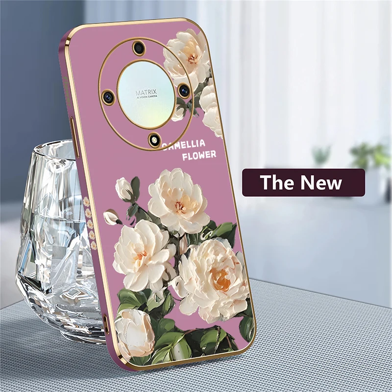 Elegant Floral Shockproof Plating Phone Case for Honor & Huawei Devices