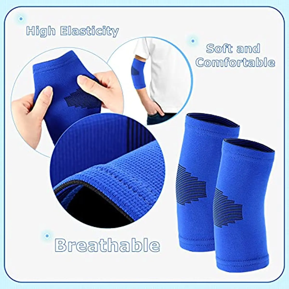 1Pair Kids Knit Elbow Brace Support Compression Arm Protection Sleeves for Volleyball Weightlifting Tennis Tendonitis BEST SELLERS