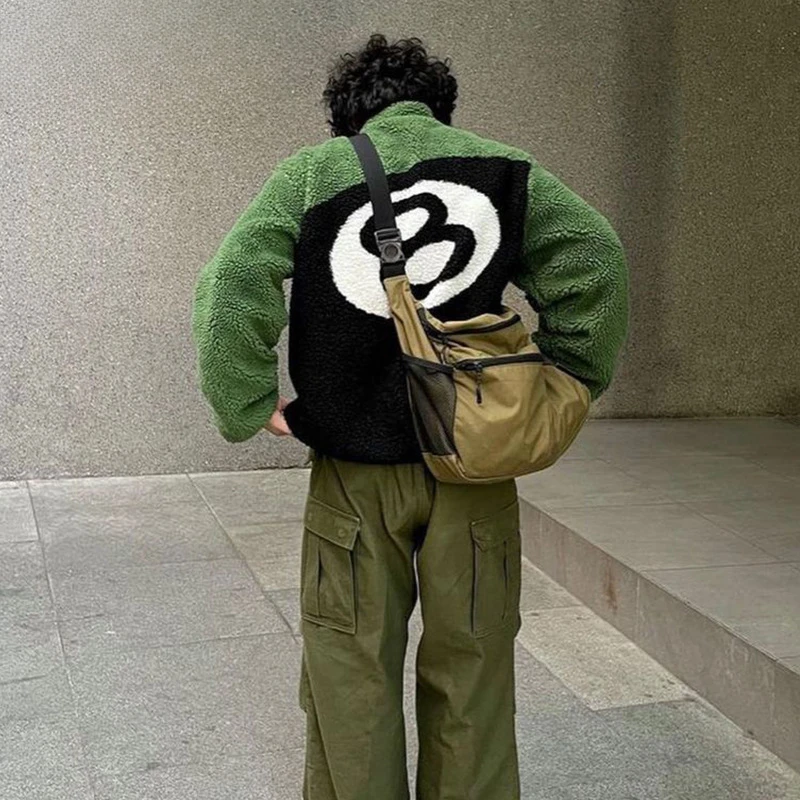 Autumn Winter Billiards No. 8 Thick Cotton Coat Men Hip Hop Loose Double Layer Warm Jacket Y2k Retro Zip Up Jacket Clothes Women Mens Winter Coat