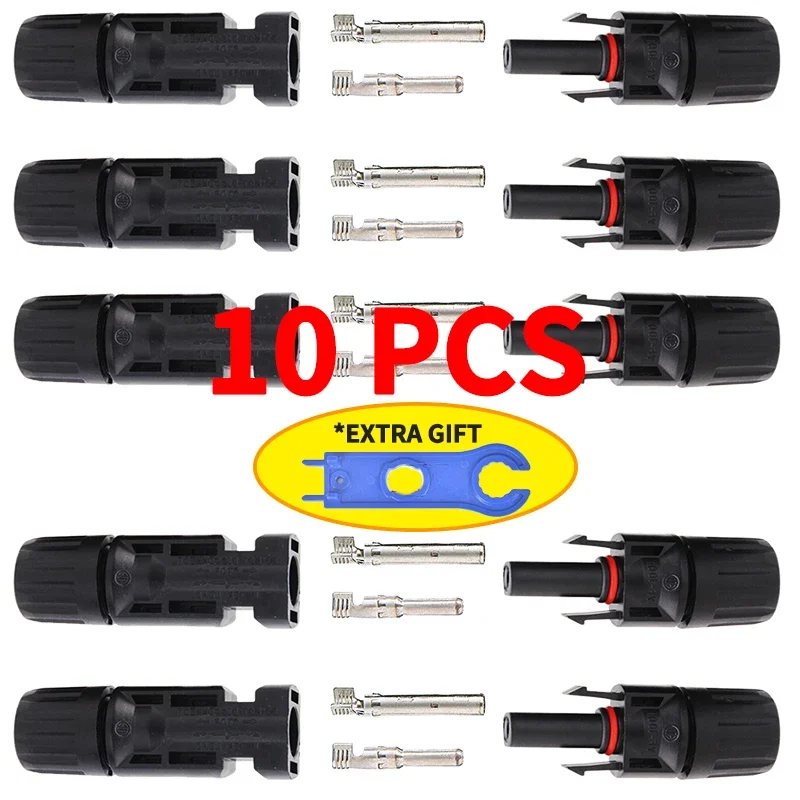 משלוח חינם 400/200/100/10 יחידות מחבר סולארי PV תקע 1000V DC 30A ערכת מחברים לכבל PV/MC 2.5/4/6mm2