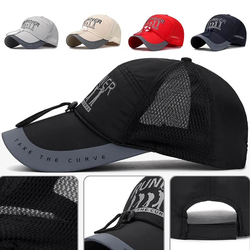 Fashion Adjustable Mesh Baseball Caps For Men Outdoor Sport Visor  Breathable Golf Hat Fishing Sunscreen Snapback Caps Gorras - AliExpress