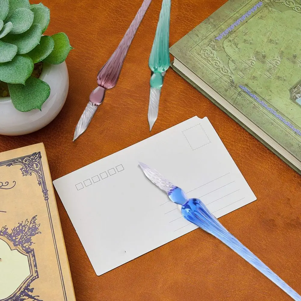 Calligraphy Pen Set Glass Dip Pen Set for Comics Painting Beautiful Color Effects Ink with for Drawing Calligraphy