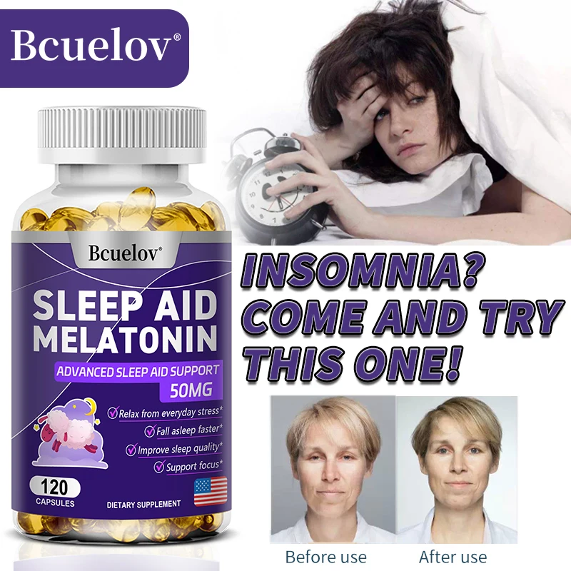 

Melatonin - dietary supplement to help improve sleep, support night's sleep, mood and stress, and immunity