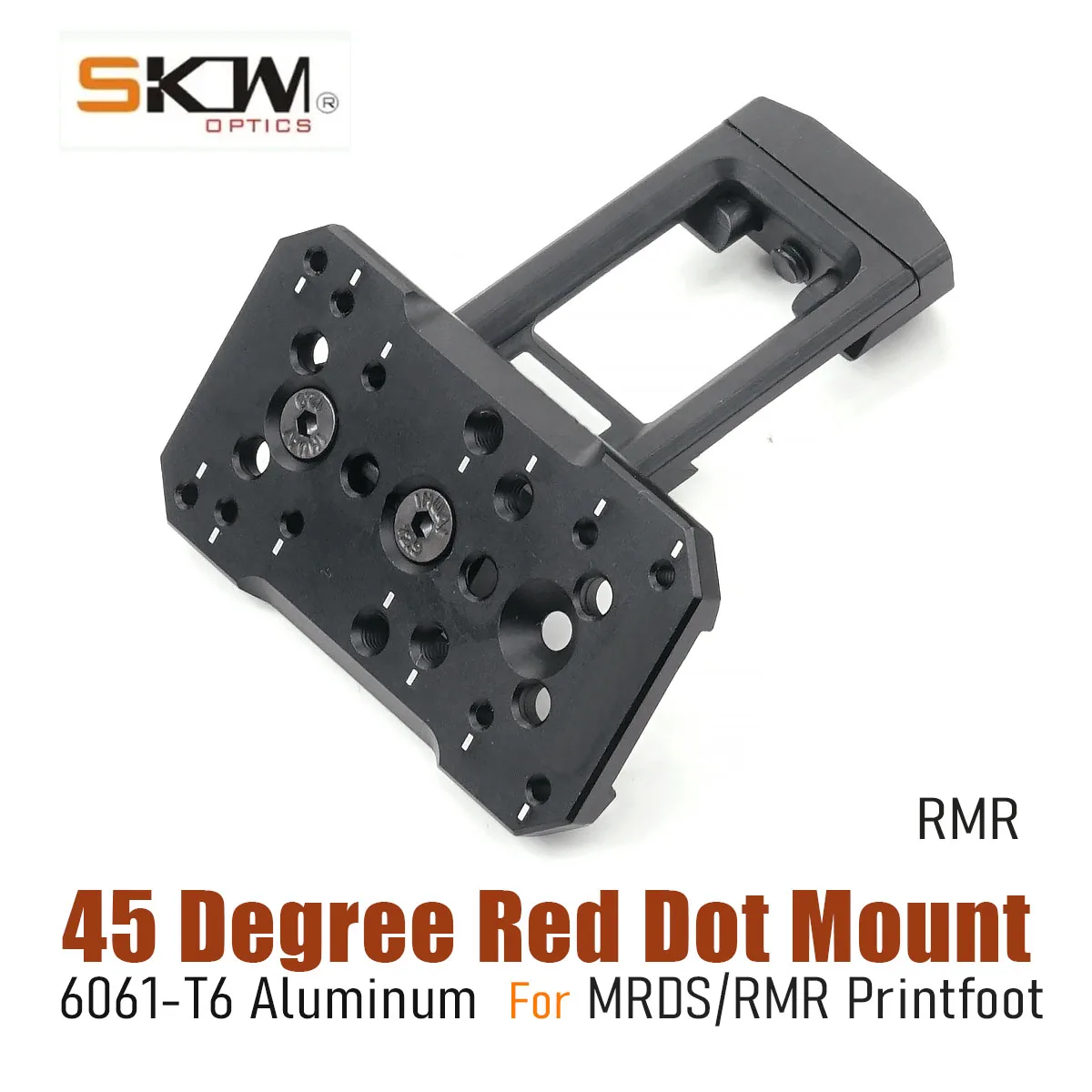 SKWoptics Tactical 45 Degree Red Dot Mount RMR MRDS PrintFoot 21mm Rail Picatinny