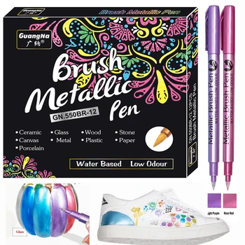 Metallic Brush Paint Markers Pens for Rock Painting 1