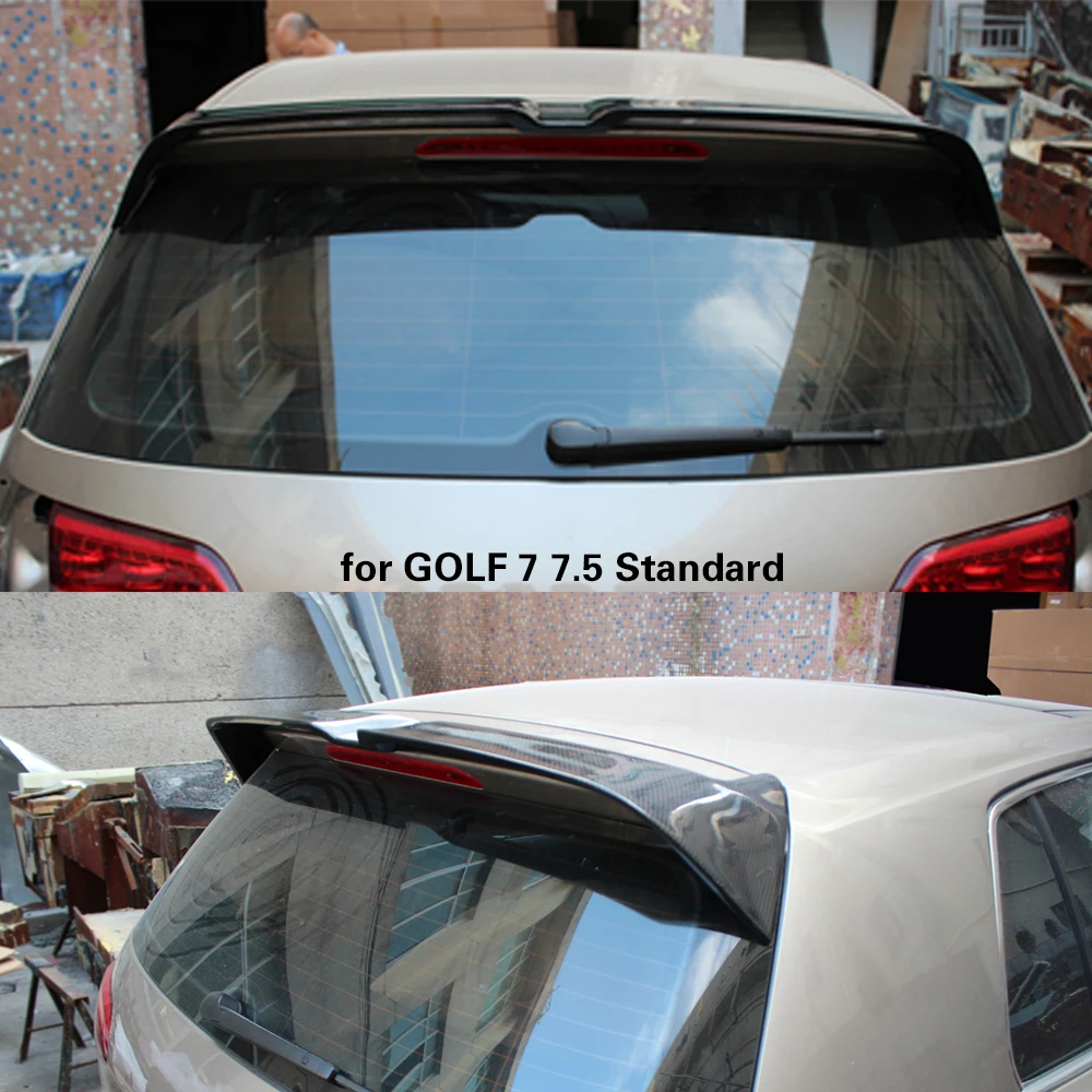 Carbon Fiber Rear Roof Spoiler Window Wing Lip For Volkswagen VW Golf 7 VII MK7 Standard Hatchback GTI R 2014 -