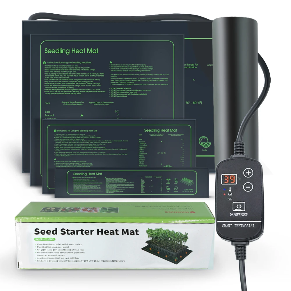 Seedling Heating Mat Digital Thermostat Even Heat Distribution Plants Seed Germination Indoor Gardens Pad