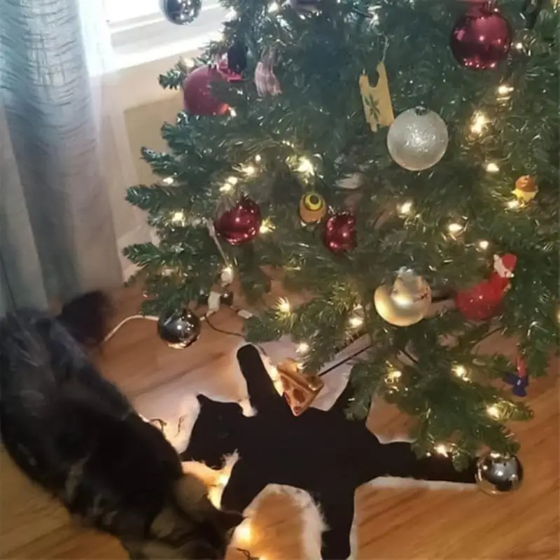 Fried Cat Rug Christmas Decor Cat Area Rug LED Light Funny Christmas warm Lights Decoration Aunt Fried Pussycat For Bedroom