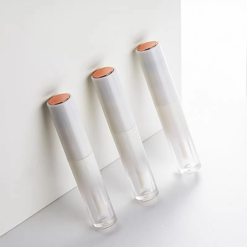 

Empty 4ml Round Gradient White Lip Gloss Tube with Golden Top Peak DIY Cosmetic Container Bottle 24pc