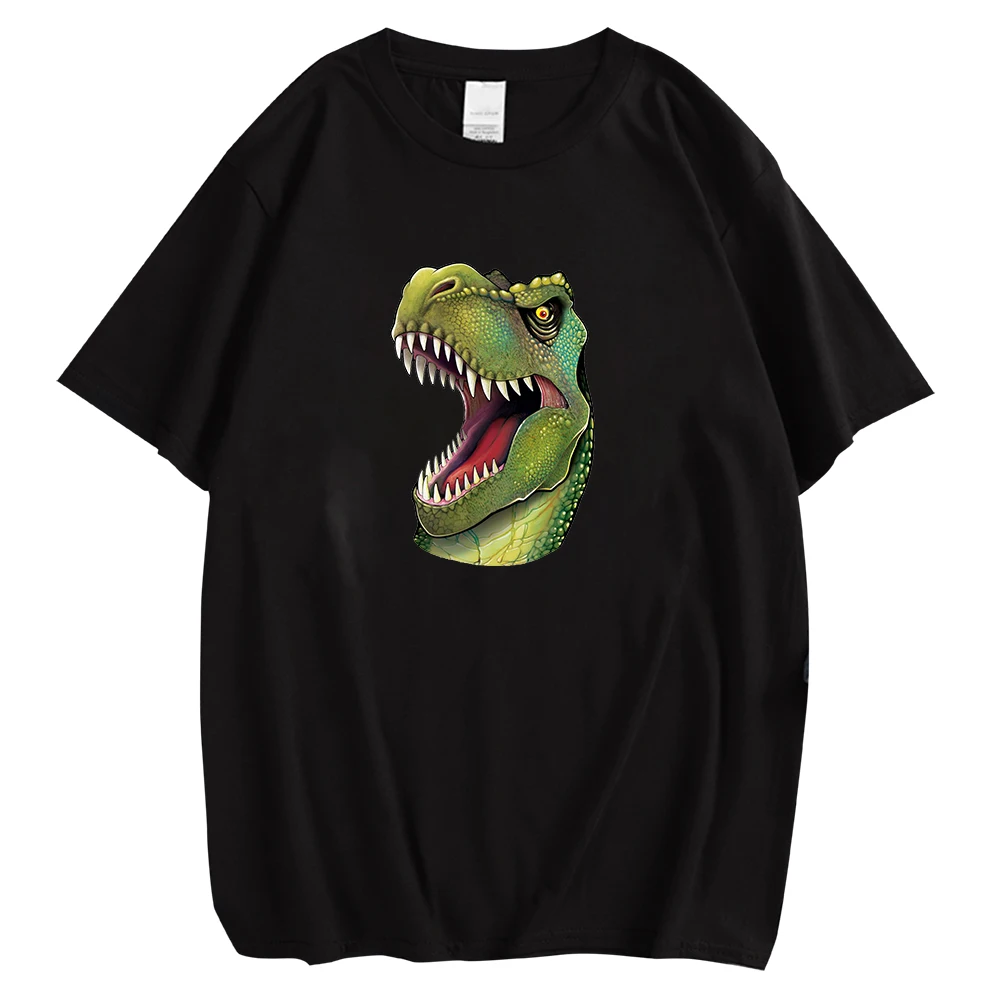 

CLOOCL 100% Cotton T-shirt Dinosaur Big Mouth Dinosaur Printed T-shirt Fashion Short-Sleeved Pullover Tops Men/Women Clothing