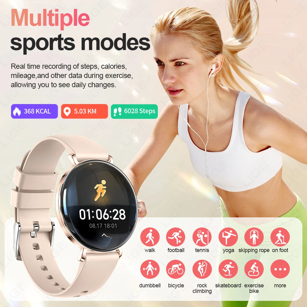 LIGE 2025 Smart Watch Men Women Ultra Thin 1.43" AMOLED Answer Make Calls Smartwatch For Android iOS Fitness Tracker Heart Rate 5