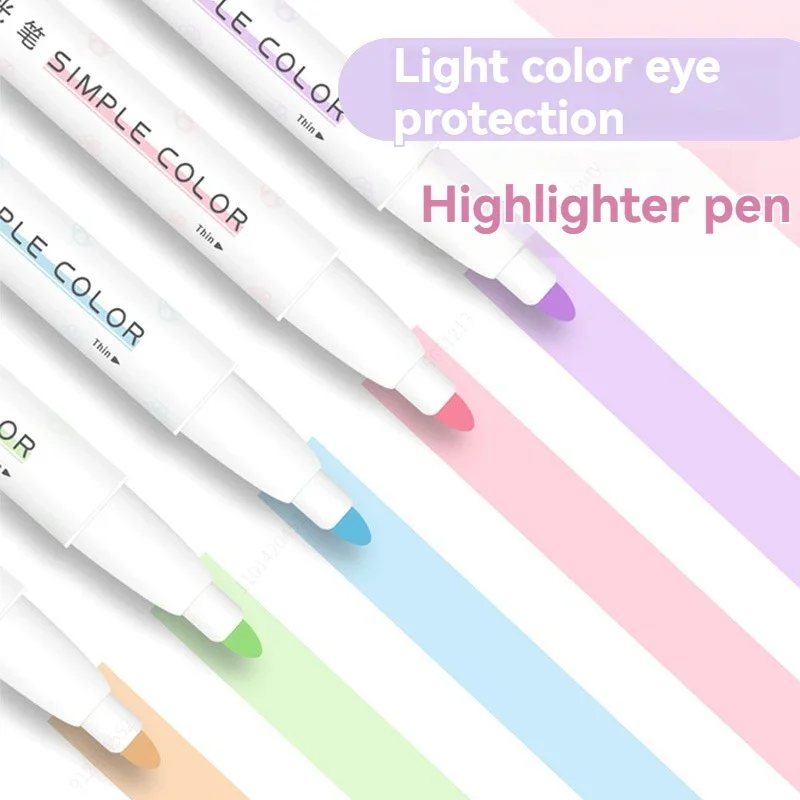 5PCS highlighter pen Set Multiple series available Double Headed Colored Fluorescent Pen Student Stationery Supplies