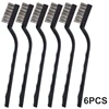 6pc set Small Wire Brushes Cleaning Brushes For Mechanical Part Derusting Remove Paint Accessories 17cmx1cm Stainless Steel Wire 1
