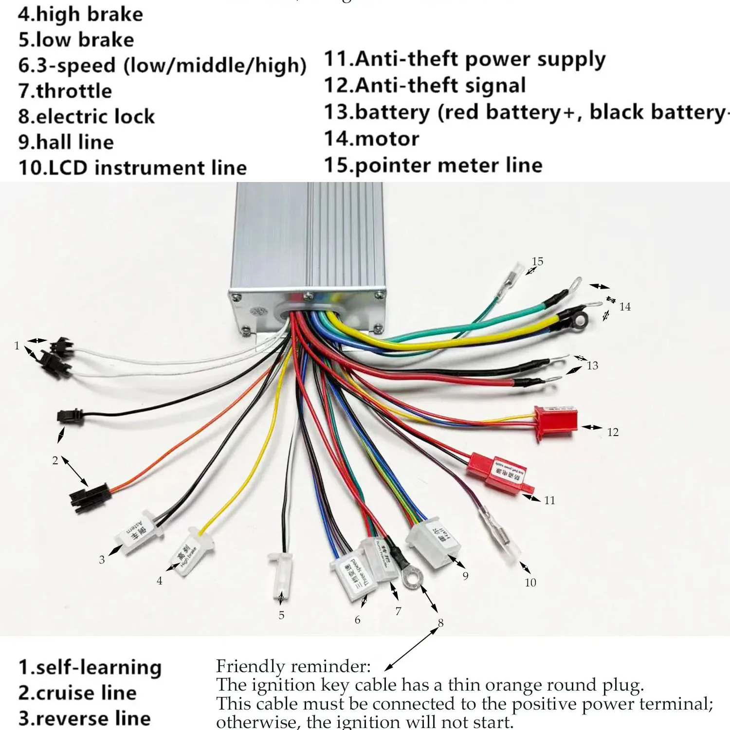 High-Power Dual-Mode E-Bike Controller – 45A 18-MOSFET for Electric Scooters and Bikes