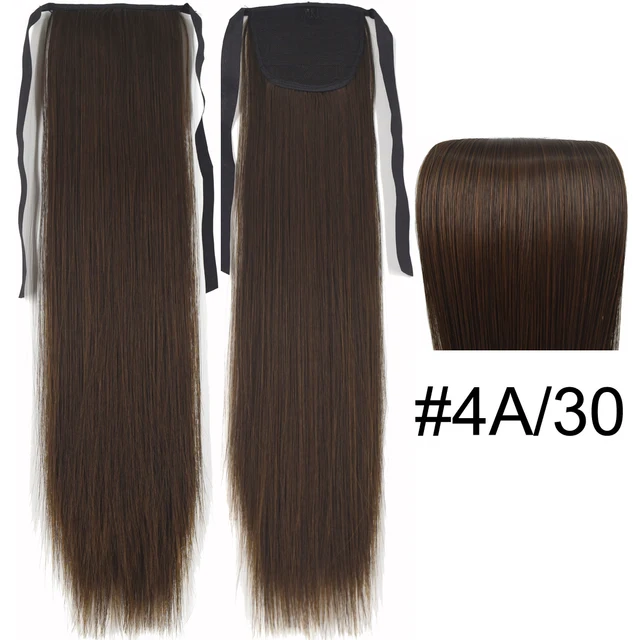 TOPREETY Synthetic Fiber Heat Resistant Straight Ribbon Ponytail Extensions 1006 4A-30