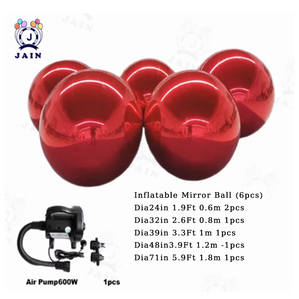 Inflatable Mirror Ball with Pump Big Shinny Balls Decorative Ball for Oktoberfest Christmas Party Birthday Rental