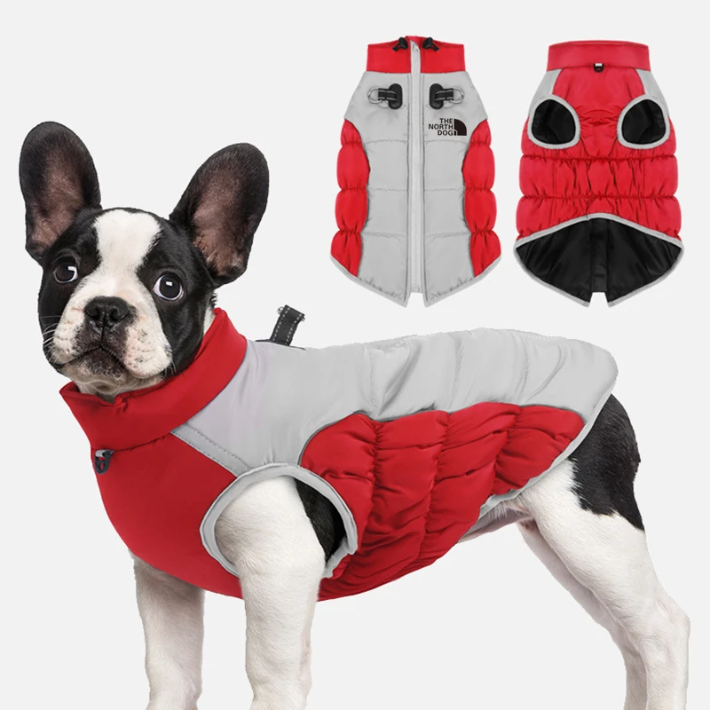 

Зимнее пальто для домашних животных, ветрозащитное хлопковое пальто, одежда средней и большой собаки с эластичной резинкой, высокая яркость, отражает кожу, предотвращает ранение дождя