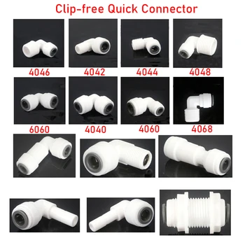 1/4 "3/8" wąż rurowy RO kolano wodne/równy prosty zawór zwrotny/prosta przegroda odwrócona osmoza akwarium plastikowe szybkozłącze