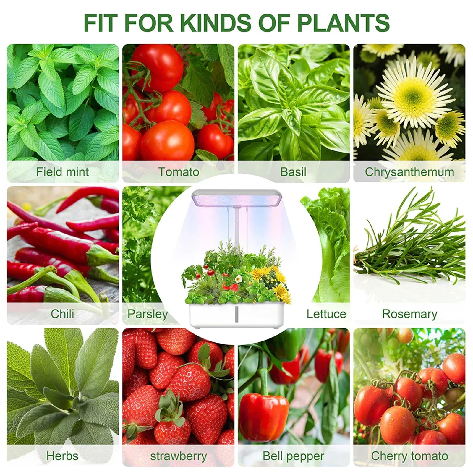 Smart Hydroponics Indoor Gardening System with LED Light