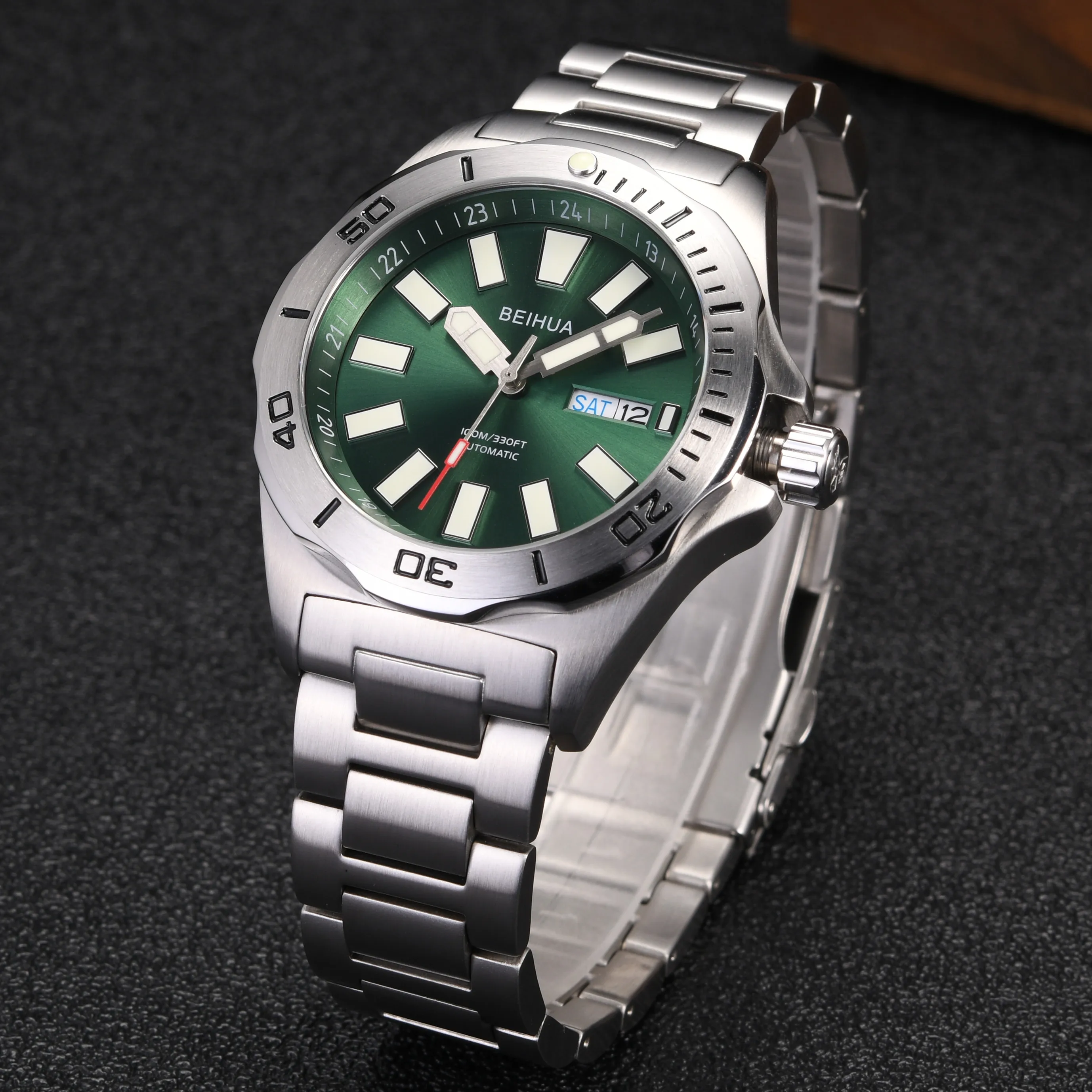 BEIHUA Men Automatic Watch Super Luminous Glow Whole Night Japan TOP Mov't 24Jewels NH36A Sapphire WR100M Military Luxury Gift