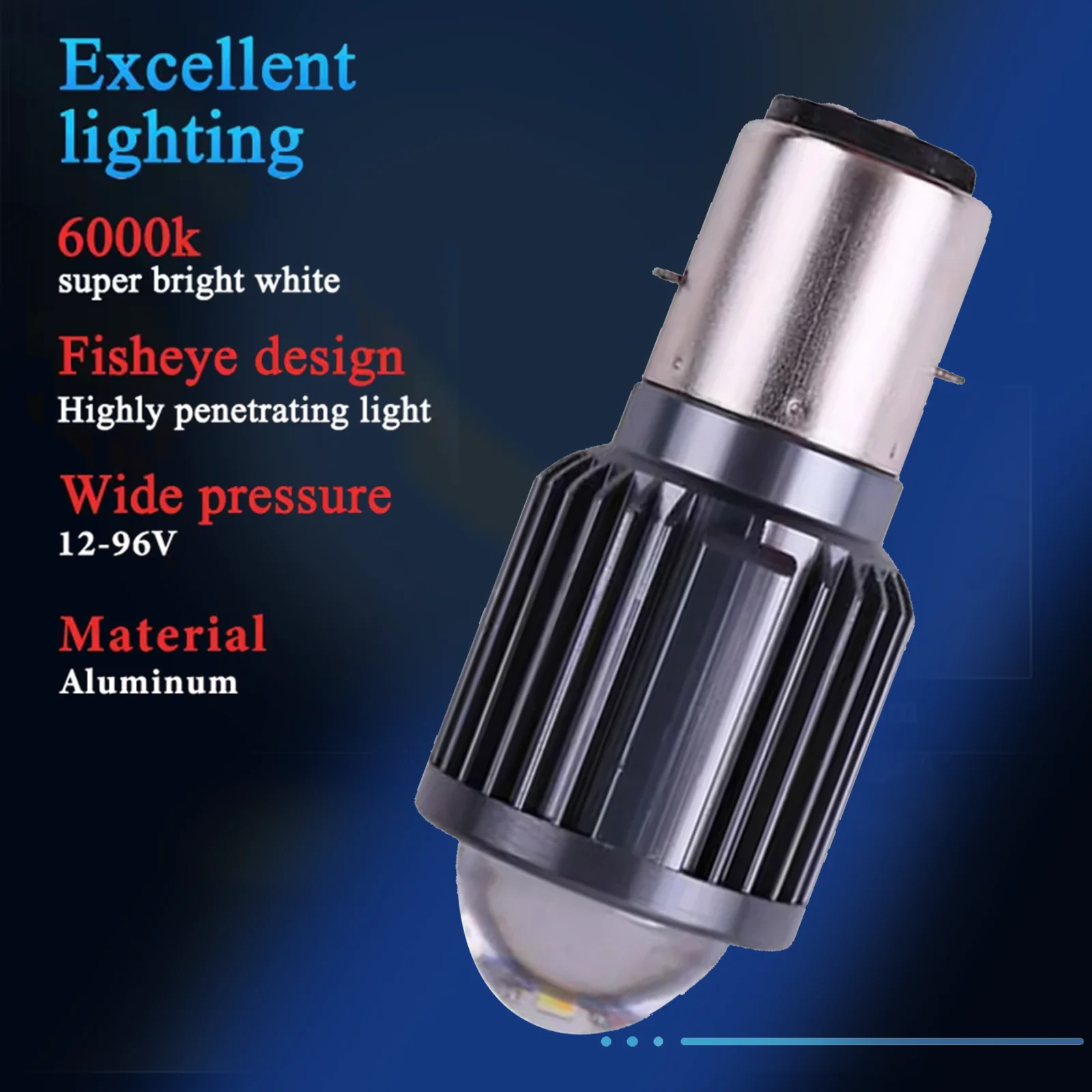 Motorcycle LED Lights 1pcs BA20D H4 LED Bulbs Motorcycle Accessories Headlight CSP Lens White Yellow Motorbike Scooter Fog Lights 12V 6000K
