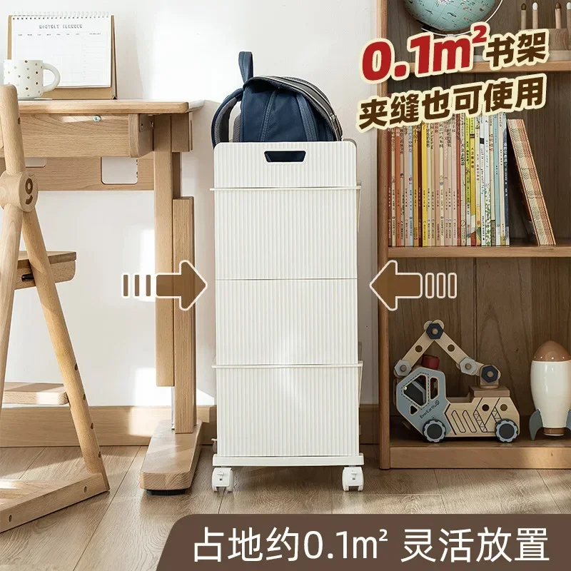 내구성이 뛰어난 책가방 보관 랙 이동식 소형 카트 책 보관 랙 이중층 보관 랙 테이블 아래 보관 랙