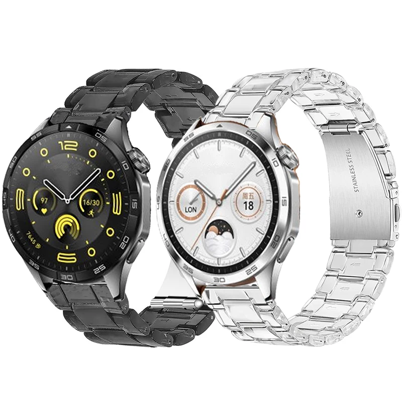 

Clear Resin Bracelet for HUAWEI Watch GT 4 3 2 46/42mm Smartwatch Band for Huawei Watch 4 Pro Wristband HONOR Watch GS Pro Strap