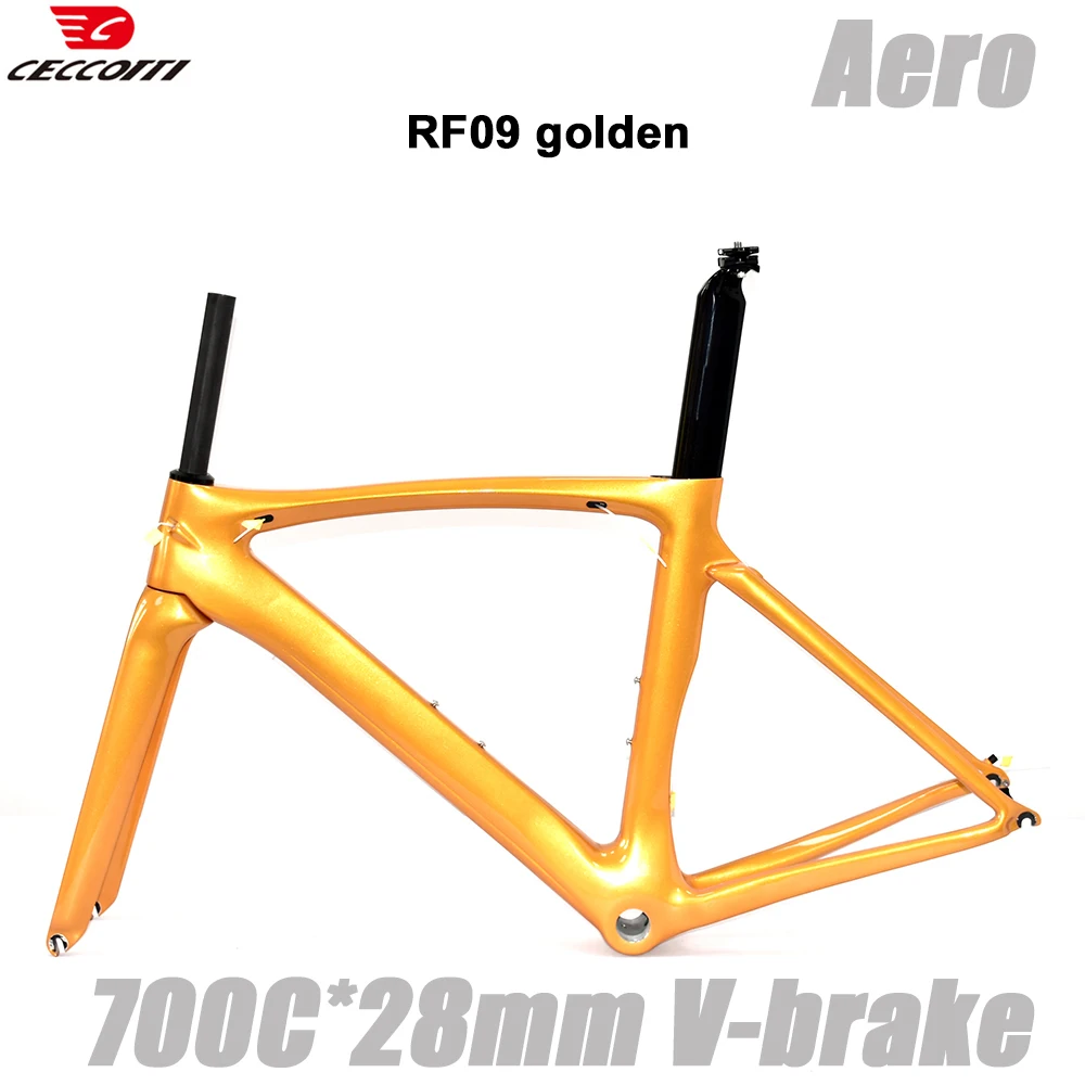 CECCOTTI RF09 Model Aer Road Bike Frame Fit 700C Wheels and 28mm Tires Carbon Frames V Brake Bicycle Frameset 2Year Warranty