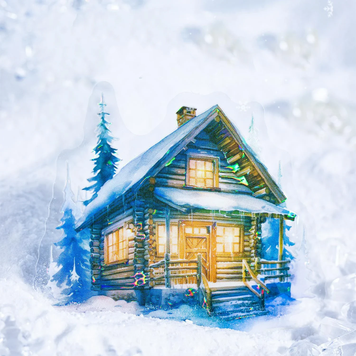 

10 Sheets Ice Crystal Snow Scene Series Vintage Landscape Shell Light PET Sticker Creative DIY Journal Collage Decor Stationery