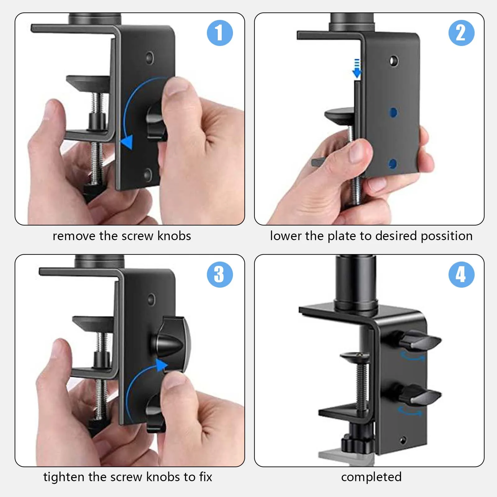 Desk Mount Stand DSLR Camera C Clamp Light Stand Photographic Light Boom Ball Head for Phone Video Ring Zoom