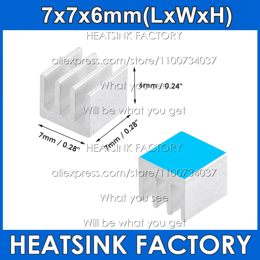 100 Pz 8.8 * 8.8 * 5mm Dissipatore Di Calore Raffreddamento - Foto 9