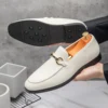 Stylish Trendy Mens Casual Shoes Handmade Summer Loafers Breathable Man Slip on Flats Soft Driving Footwear Business Moccasins
