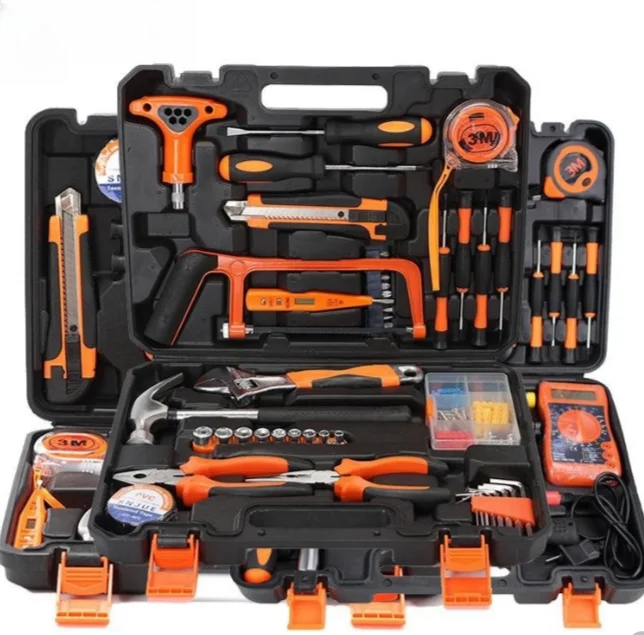 2023 82 PCS hot Selling Multi FunctionWrench Set Car Tool Kit Set Box Hex Socket Screw Ratchet Wrench Set All Color 3 Years dtbd 4 inch fast ratchet f clamp woodworking work rod clamp kit woodworking reverse clamping f clamp diy hand tool