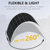 panneau solaire 500W 400W 200W 100W Kit flexibles Panneaux solaires photovoltaïques portables Câbles de connexion PV 12V 24V Module solaire pour Yacht RV, Camping, Maison, Bateau, Marine, Surface courbe - Durable, 2
