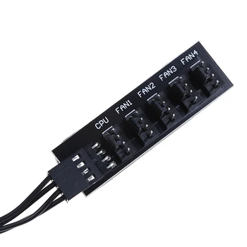 40cm 1 to 5 4-pins PWM CPU Cooler/ Case/ Chasis Cooling Fan Power Cable Hub Splitter Adapter Black Sleeved Jacket