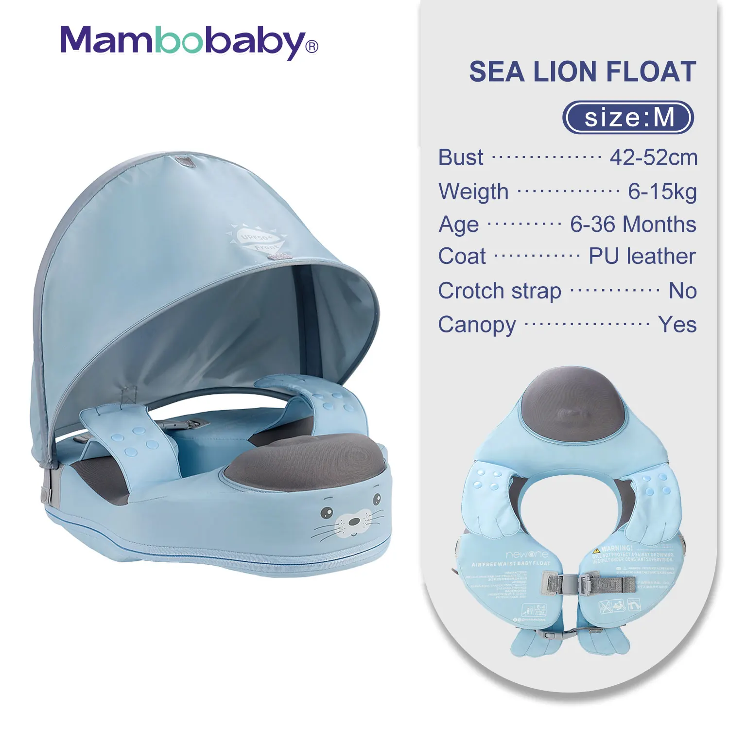 Non-Inflatable Baby Float with Canopy 37
