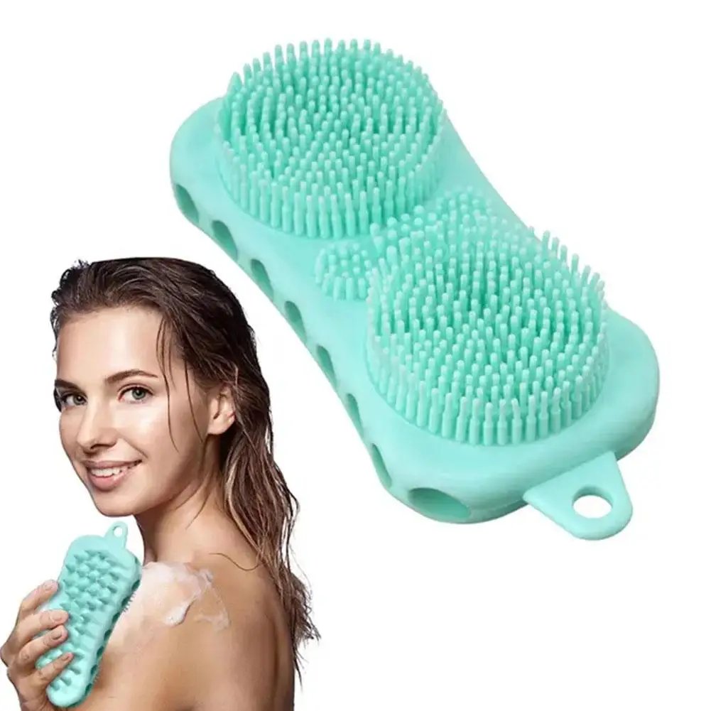 

Silicone Bubble Brush Exfoliating Dry Skin Body Massage Cleaning Tool Double-Sided Silicone Scrubber Brush For Bath C9B1