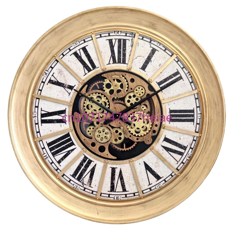 

39 inch really moving gear wall clock Golden Mute movement wall clock for home decor
