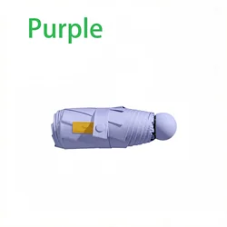 Compact Travel Umbrella with Wide Strap, Pocket - Size for Women, Lightweight Rain & Sun Protection (SDS - Purple - mini)