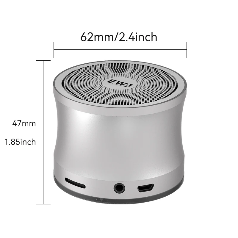 TWS Bluetooth Speaker Metal Portable Music Speakers With AUX-IN Micro SD Microphone Hands-Free For Home Sound Box
